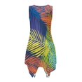 thumbnail image 4 of HELLHERO Tropical Palm Print Summer Dresses, Side Pockets Sundress with Round Neck Non Fade for Beach Vacation, 4 of 8