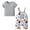 Gray, variant on Baby Boy Girl Solid Short Sleeve Tops + Animal Style Overalls Shorts Summer Outfits Gray 18-24 Months