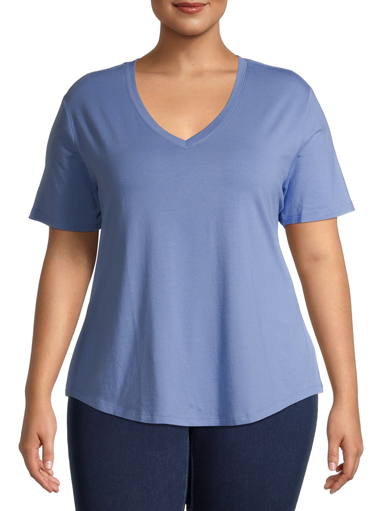 Terra & Sky - Terra & Sky Women's Plus Size Short Sleeve V-Neck T-Shirt ...