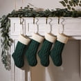 thumbnail image 3 of Gibobby Adornos navideños Calcetines navideños Bolsa de regalo Dulces para niños Interior Vacaciones familiares Fiesta de Navidad Decoración navideña Medias tejidas(Green), 3 of 4
