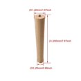 thumbnail image 3 of 4pcs Solid Wood Round Tapered Chair Table Legs 25mm Bottom Dia M8 Thread, 3 of 3