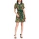 thumbnail image 2 of INSPIRE CHIC Vestidos de Camisa de Manga Corta con Cinturón y Cuello en Contraste para Mujeres S Verde, 2 of 6