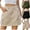 Bright Khaki, variant on Cargo Mini Skirts For Women Soft High Elastic Waist Skirts Solid Color Denim Skirts Casual Loose Button Down Jean Skirts With Side Pockets