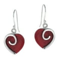 thumbnail image 3 of Love Romance Red Coral Hearts .925 Sterling Silver Valentine Jewelry Set, 3 of 5