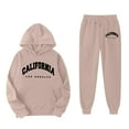 thumbnail image 4 of YuYuBao Toddler Girls Outfits Sets Trendy California letters Print Hooded hoodies with sweatpants sports suits 2 Pieces Kids Girls Tracksuits, 8-9 Years, 4 of 4
