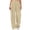 Beige, variant on BXJX Womens Straight-leg Sweatpants, Casual Sports Drawstring Decor Elastic Waist Pants with Pockets Beige Size S-2XL