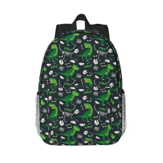 Lukts Dinosaur and Bone Pattern 15 Inch Student Backpack, Waterproof Laptop Backpack with Adjustable Shoulder Straps, Lightweight Travel, Campus Backpack, Unisex