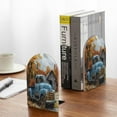 thumbnail image 5 of Susaid Rustic Vintage Truck Autumn Print Wooden Bookends Decorative Book Ends for Shelves Heavy Books Holder Organizer Non-Slip Desk Book End for Kids Room Office School 1 Pairs, 5 of 8