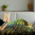 thumbnail image 3 of Natural Cave Soft Flannel Fleece Blanket, Latent Pavilion in Between the Cliffs Discovery of Faith in the Nature Picture, Cozy Plush for Indoor and Outdoor Use, 70" x 90", Multicolor, by Ambesonne, 3 of 5