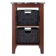 thumbnail image 3 of Winsome Zoey Faux Marble Top Solid Wood Side Table with 2 Baskets in Walnut, 3 of 6