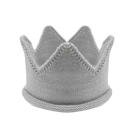 Rose Beanie Hat - Wrapables® Baby Boy & Girl Birthday Party Knitted Crown Headband Beanie Cap Hat, Gray
