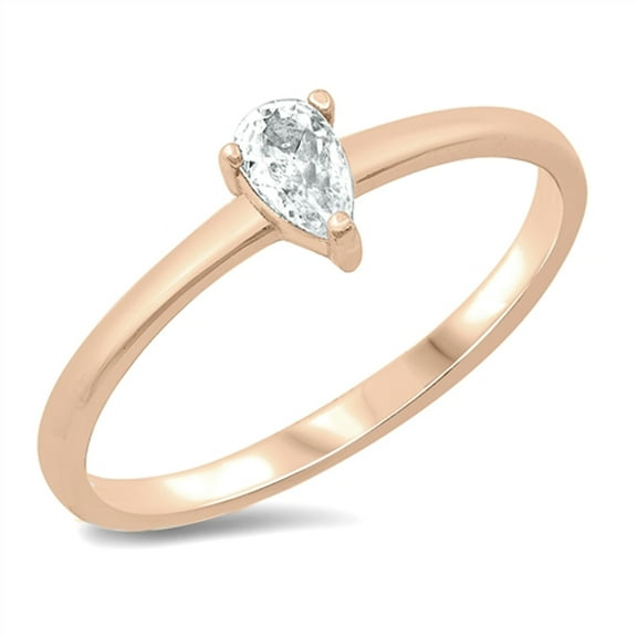 CHOOSE YOUR COLOR Clear CZ Elegant Promise Ring .925 Sterling Silver Band White Female Size 9