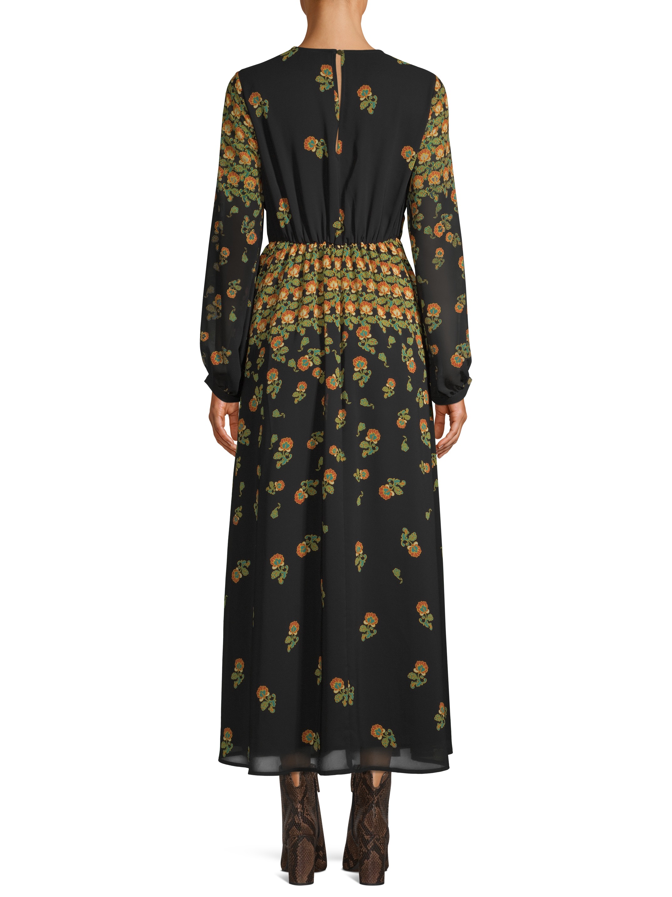 Scoop Blouson Sleeve Maxi Dress Floral Print Women's - image 3 of 5