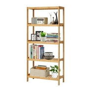 Kinbor Bamboo 5-Tier Shelf Rack Organizer Storage Utility Bathroom Kitchen Living Room