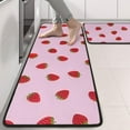 thumbnail image 2 of Kitchen Rugs Sets Of 2,Red Strawberry Plants Fruit Pink Pattern Anti Fatigue Kitchen Mat Rugs Non Slip Washable,Decorative Kitchen Floor Mats for Kitchen,Sink,Laundry,17"x47"+17"x47", 2 of 5