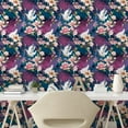 thumbnail image 2 of Ambesonne Floral Peel & Stick Wallpaper for Home, Cranes Watercolor Flowers, 13"x72", Mauve Taupe and Pale Khaki, 2 of 5