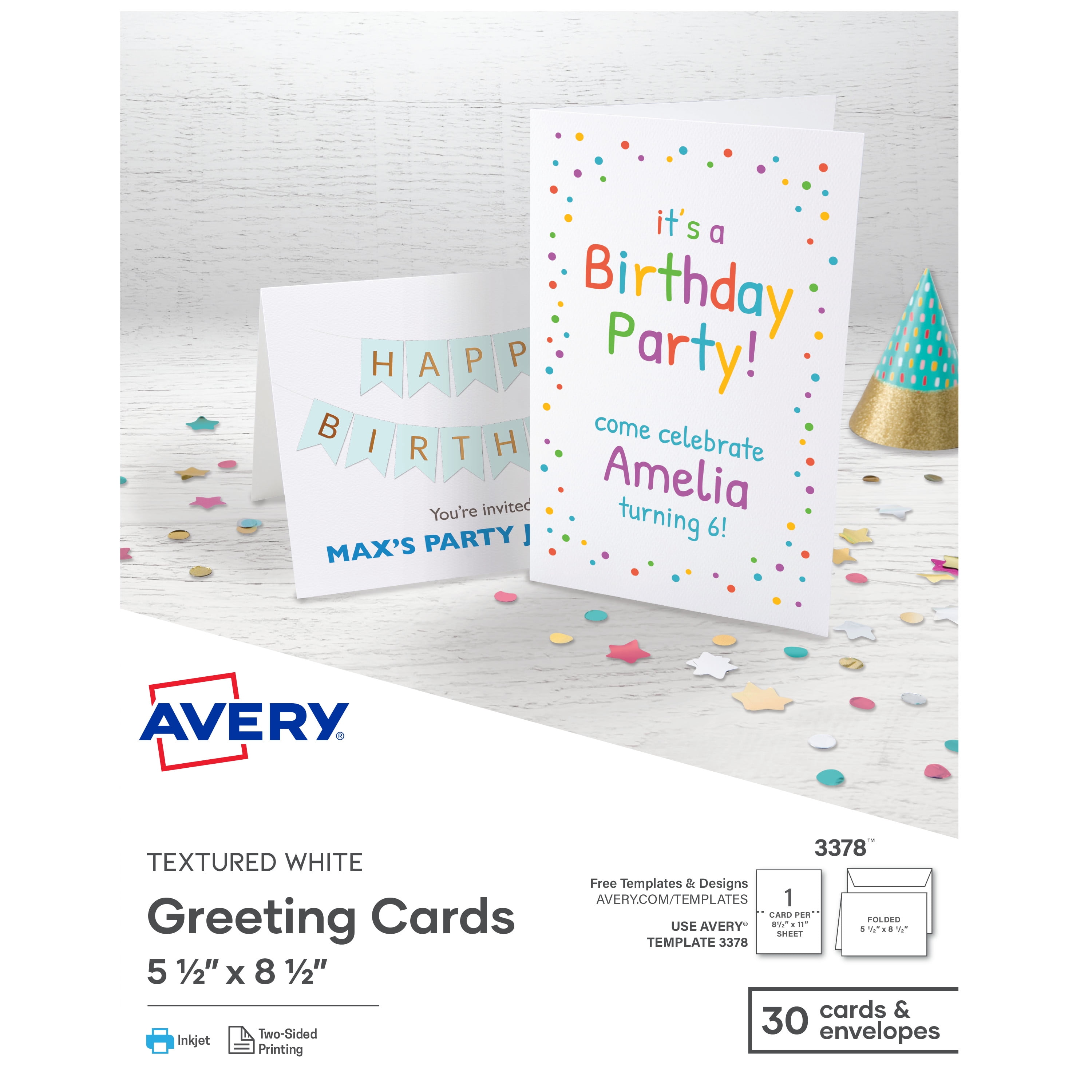 Avery Note Cards, Matte, Two-Sided Printing, 2121211-21211/2121211" x 21211-21211/21", 21  Cards/Envelopes (832121121211) Regarding Celebrate It Templates Place Cards