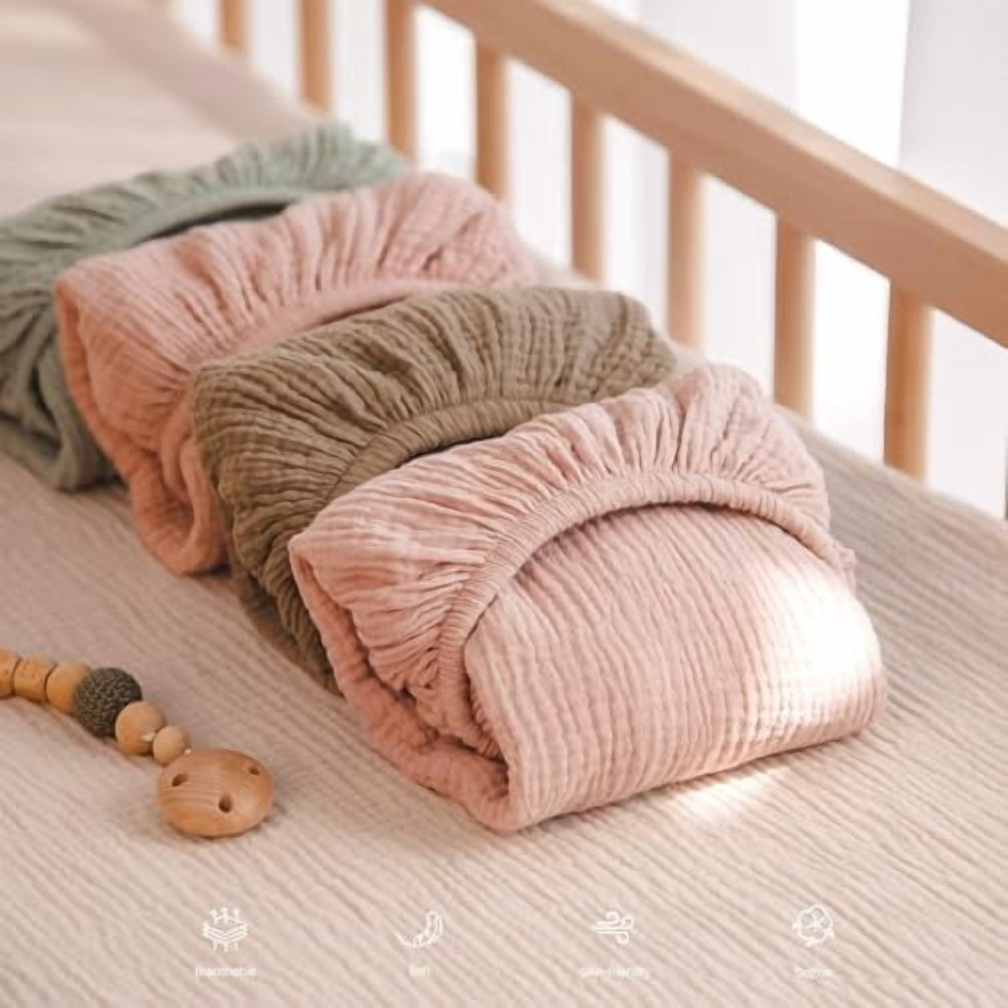 Muslin Changing Pad Cover: 2-Pack Soft Breathable Cotton Boho Floral Print for Baby Girls - Nursery & Baby Shower P-Pink & Flower