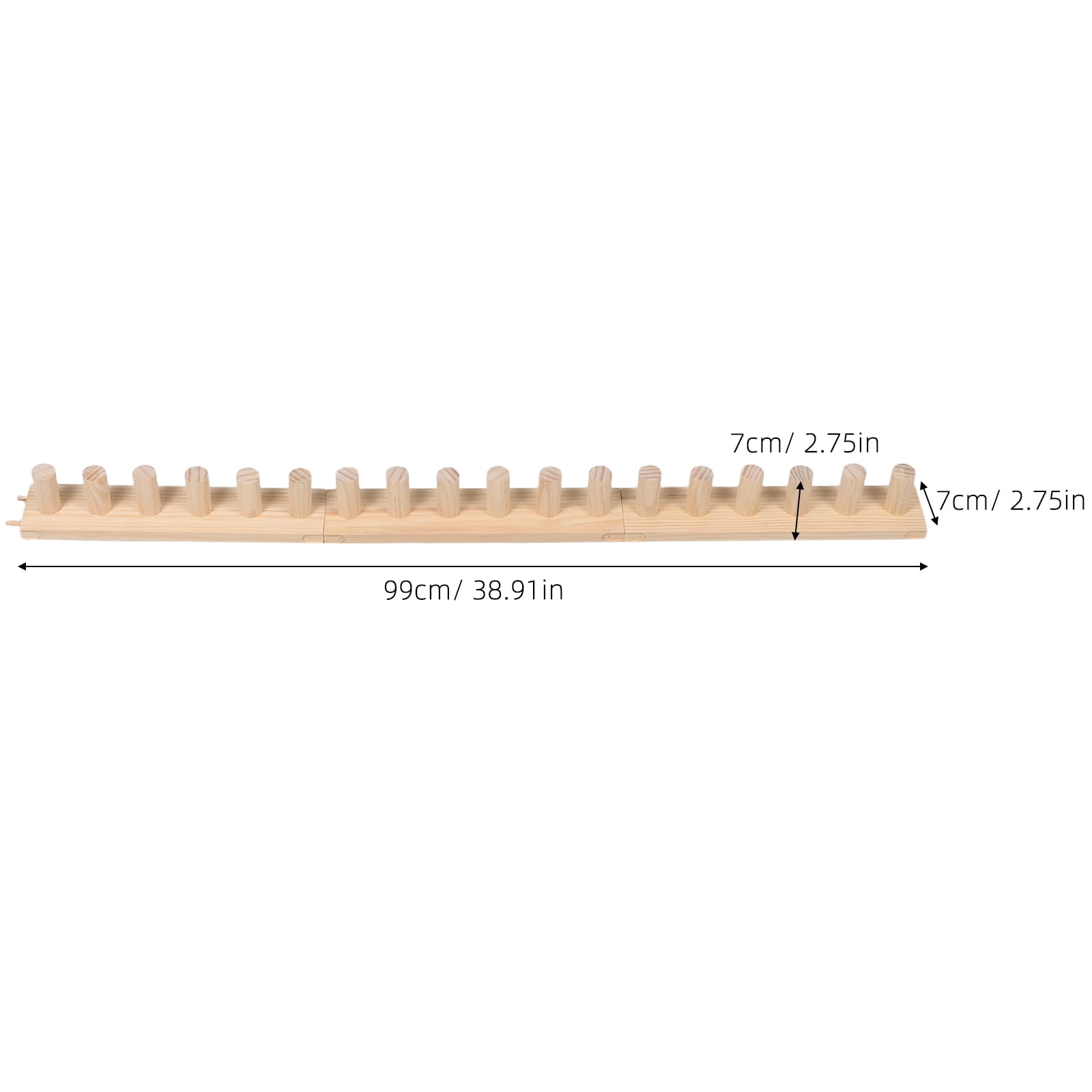 CTIRCHIU Portable Wood Weaving Board in Beige, Hand Knitting Tool for Crafting Scarves, Blankets, Yarn Projects and Crafts