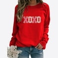 thumbnail image 2 of Outfmvch Hauts Courts à Manches Longues pour Femmes, T-Shirts Graphiques à Manches Longues pour Femmes, Hauts Rouges pour Femmes, Chandail en Molleton de la Saint-Valentin en Forme de Cœur, Pull Matelassé pour Femmes, Hauts à Manches Longues Rouge L, 2 of 4