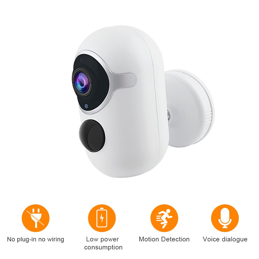 Wireless Rechargeable BatteryPowered Security Camera, 1080P Video with