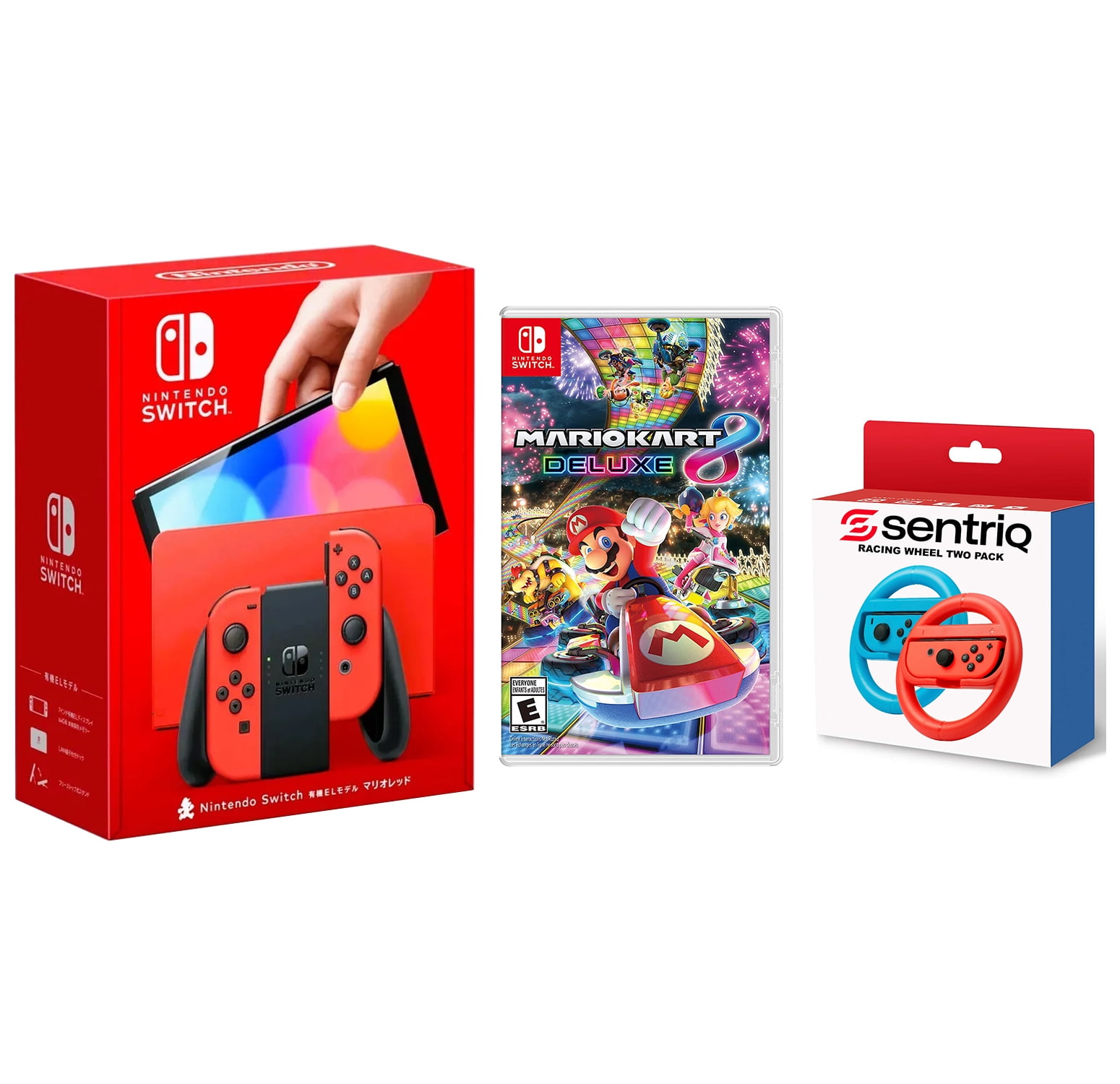 Nintendo Switch Bundle: Neon Red/Blue Joy‑Cons, Mario Kart 8