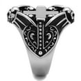 thumbnail image 4 of High polished (no plating) Stainless Steel Ring with Epoxy in Jet for Women Biker Theme Jet Stone Color Style TK2506 Size 8, 4 of 4