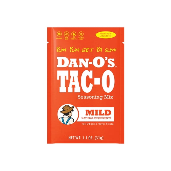 Dan-O's Tac-O Mild Seasoning Mix Single Serving Pack 1.1 oz