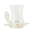 thumbnail image 3 of deevoka Flower Tea Cup Coffee Coffee Glass for Valentines Day Birthday Her Argent, 3 of 9