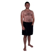 Puffy Cotton Terry Velour Cloth Spa Body Wrap / Towel Wrap for Men - Black