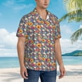 thumbnail image 3 of Fuzoiu Skull sunflower daisy Print Hawaiian Shirt for Men, Summer Beach Casual Short Sleeve Button Down Shirts, Men’s Beach Summer Shirts with Pocket,3X-Large, 3 of 7