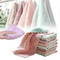 thumbnail image 5 of MOQIN 10 Pack Kitchen Dishcloths - Does Not Shed Fluff - No Odor Reusable Dish Towels, Super Absorbent Coral Plush Cleaning Cloths, Nonstick Oil Washable Fast Drying, 5 of 9
