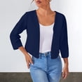 thumbnail image 2 of Jxximdong Fashion Coat for Women, Spring and Summer New Solid Color Short Suit Jacket Trendy Cardigan Top, Women's Coats Blue, 2 of 9