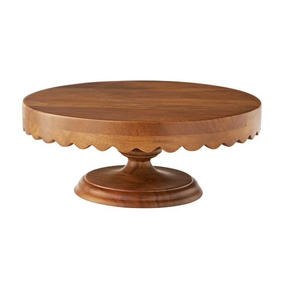 The Pioneer Woman Scallop Acacia Wood Cake Stand