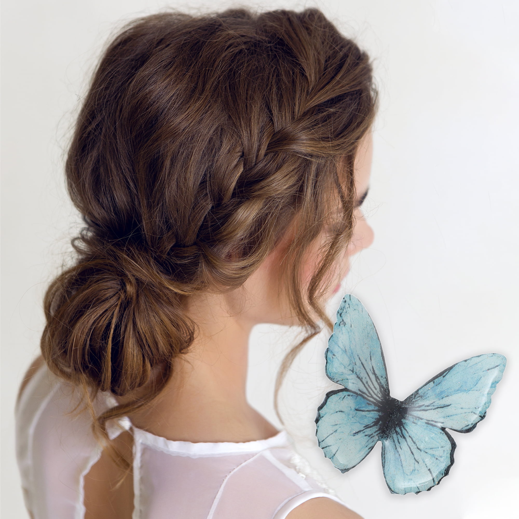 Unique Bargains Halloween Christmas Duckbill Butterfly Hair Clips 3 Pcs Blue Black