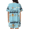 thumbnail image 3 of Rocae Let's Go on an Adventure for Two Piece Sleepwear Pajamas Sets for Women Soft Short-Sleeved Pjs with Lounge Shorts 3X-Large, 3 of 9