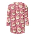 thumbnail image 2 of Hvogkswy Christmas T-Shirts for Women Holiday Graphic Crewneck Tee Tops Casual 3/4 Sleeve Shirts, 2 of 3