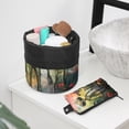 thumbnail image 6 of PhooArto Drawstring Cosmetic Bag, Barrel Shaped Portable Travel Makeup Bags, Vintage Floral Alien Large Capacity Waterproof Multifunctional Bucket Toiletry Bag, 6 of 6