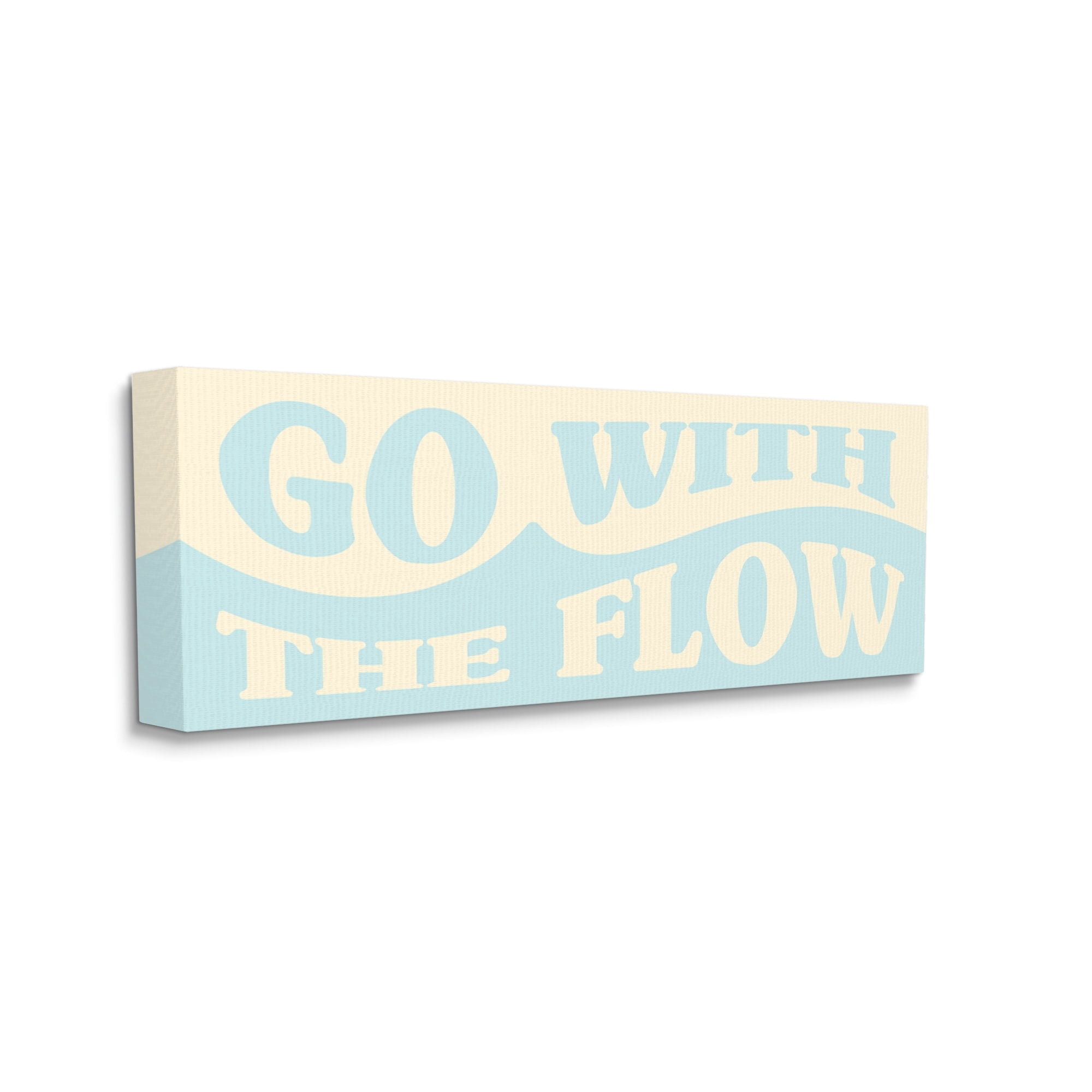 Stupell Industries Go With The Flow Vintage Water Wave Typography Canvas Wall Art, 24 x 10, Design by Daphne Polselli