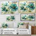 thumbnail image 4 of Designart "Blue Green Organic Growth" Abstract Botanicals Floater Framed Canvas Print, 4 of 7