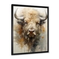 thumbnail image 2 of Designart "Great Plains Bison Bust II" Animals Buffalo Picture Framed Canvas Wall Art, 2 of 5
