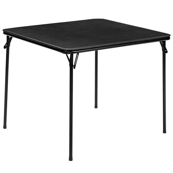 VECELO Folding Square Table, Portable Card and Game Activity Table for Indoor or Outdoor, Black