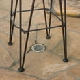 thumbnail image 3 of Edward Outdoor Industrial Acacia Wood Barstools with Iron Frame, Set of 4, Teak, Rustic Metal, 3 of 6