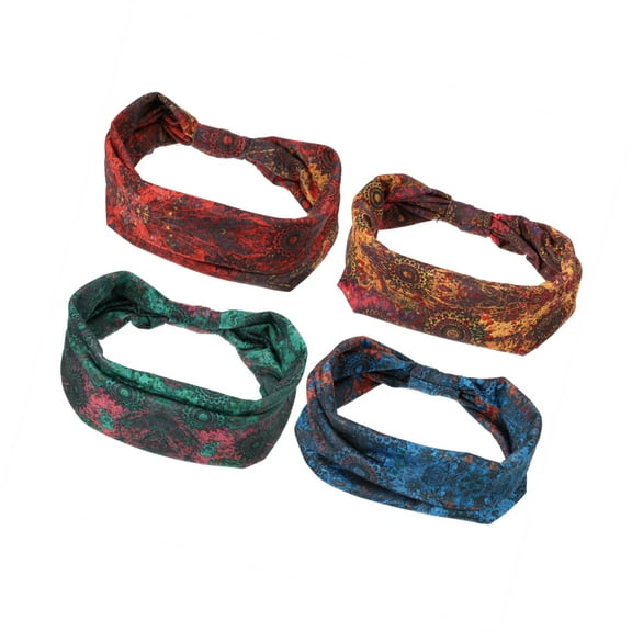 Vocoste Wide Headbands Twisted Knot Wide Headbands Non-Slip Headbands for Women Orange Red Green Blue 4pcs
