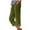 Army Green, variant on Busydd Women's Pants S-3XL Summer Casual Solid Color Capris Pants for Women Trendy Button Elastic Waist Beach Linen Pants with Pockets