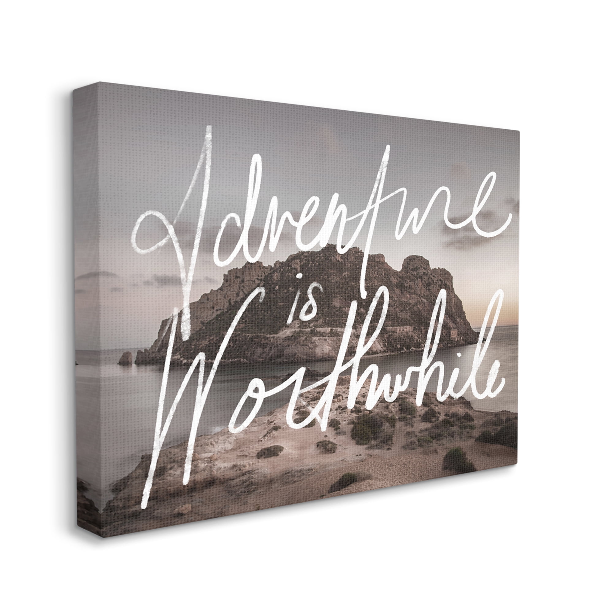Stupell Industries Adventure is Worthwhile Nature Inspirational Painting Gallery Wrapped Canvas Print Wall Art, 30 x 24