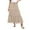 Khaki, variant on Tumotour Summer Skirt For Women Solid Color Flowy Midi Skirt Beach Drawstring Pleated Elastic High Waisted A Line Tiered Long Skirt