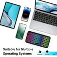 thumbnail image 3 of Mini Wireless Bluetooth 5.2 Keyboard 5inch Keycups 7 Color Backlit Keyboard Rechargeable Keyboard for PC Android TV Box, 3 of 8