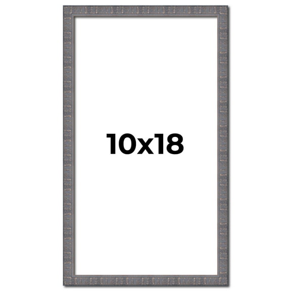 10x18 Frame Blue Kingsley Pewter Solid Wood Picture Frame Width 0.75 Inches |Interior Depth 0.5