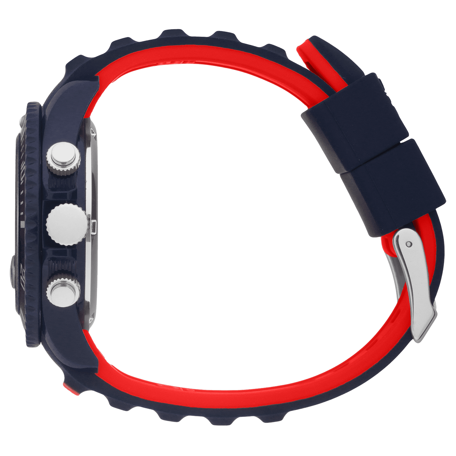 ICE-WATCH - ICE Chrono Dark Blue Red - Men's Chronograph Wristwatch with Silicon Strap - 021425 (Medium) - 10 ATM Water Resistant Watch for Men, Suitable for Swimming